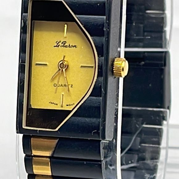 Le Baron Accessories Vintage Le Baron Gold And Black Quartz Watch Poshmark